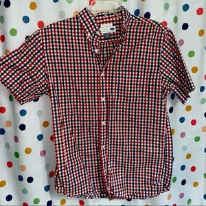 Old Navy Mens Plaid Short Sleeve Button Down